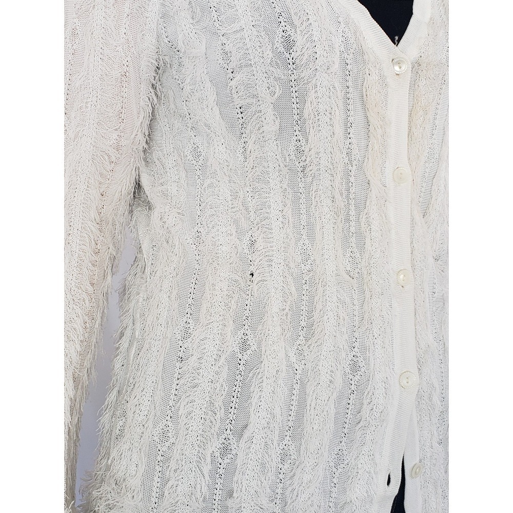 White Fuzzy Cardigan - Picture 4 of 7